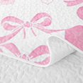thumbnail image 5 of Manfei Pink Bowknot Cherry Twin Quilt Set for Girls, Cute Flower Floral Twin Coverlet Set, 5 of 7