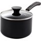 thumbnail image 1 of Cook N Home Cacerola antiadherente con tapa de vidrio Cacerola de 1 cuarto de galón Cacerola pequeña antiadherente para cocinar leche de aluminio Negro, 1 of 5