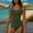 Army Green, variant on FDGIU Fashion Women's Sleeveless Solid Swimsuit Push-Up Padded Swimwear Swimsuit Blouse Sets