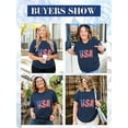 thumbnail image 4 of XCHQRTI American Stars Stripes Women Plus Size Tshirt 4th of July Patriotic Tee Short Sleeve 2x-5x, 4 of 7