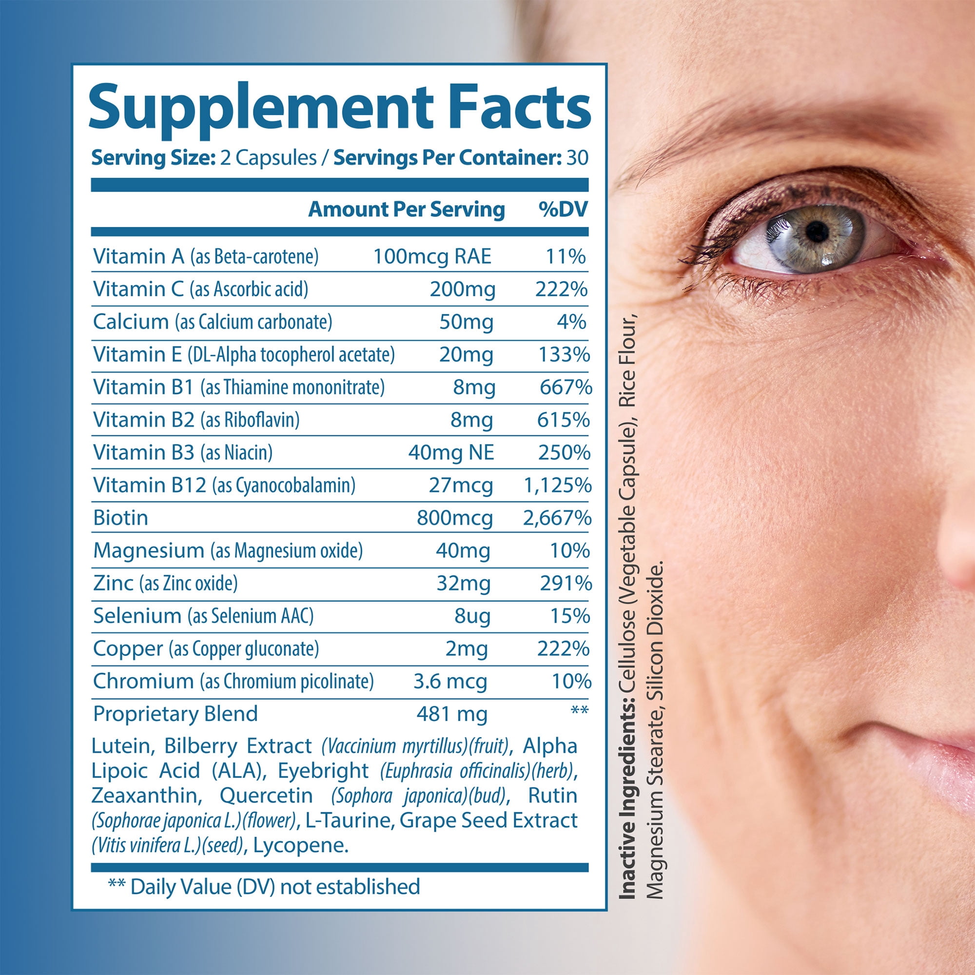 Clinical Effects Eye Health Supplement - AREDS2 Study Based Formula - 60 Capsules