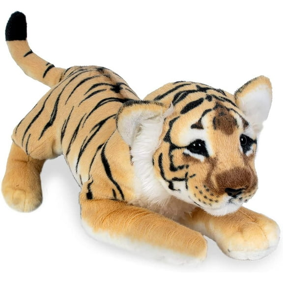 Real Planet Brown Tiger Cub Orange/Black 15.7 Inch Realistic Soft Plush