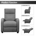 thumbnail image 4 of Lacoo Fabric Single Sofa Recliner with Padded Seat , Gray, 4 of 7