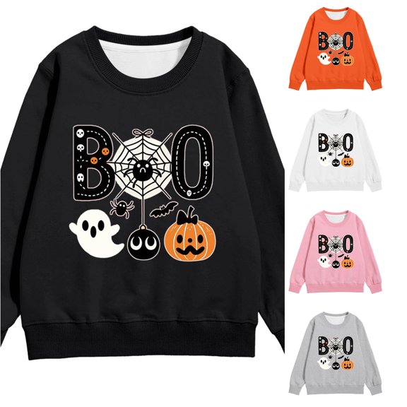 Gyujnb Kids Halloween , Halloween Hoodies for Kids Skeleton Pumpkin Print Long Sleeve Sweatshirts for Boys and Girls for Fall and Halloween Celebrations, Halloween Outfits,6-7 Years