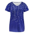 thumbnail image 5 of Nmnitkp Spring Tops for Women Casual T Shirts for Summer 2026 Short Sleeve Crewneck Tunic Shirts Floral Print Tops Pleated Dressy Blouse, 5 of 5