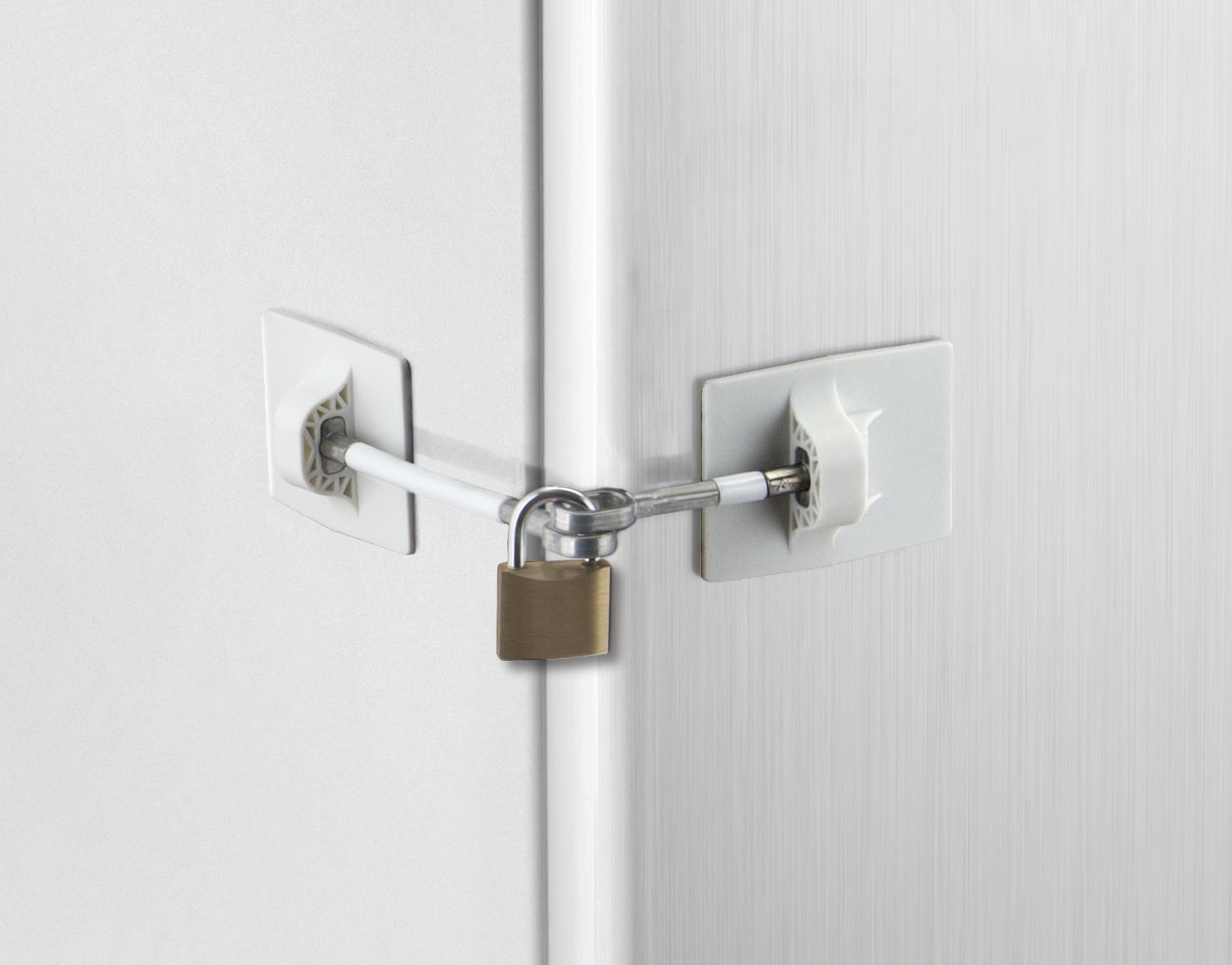 Refrigerator Door Lock with Padlock White