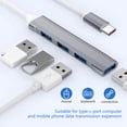 thumbnail image 2 of 4-Port USB Hub 3.0, EEEkit 5Gbps High-Speed USB 3.0 Type C Splitter for Laptop, Portable USB Hub Compatible with iMac Pro, MacBook Air, Mac Mini/Pro, Surface Pro, PC, USB Flash Drive, Mobile HDD-2Pcs, 2 of 9