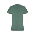thumbnail image 6 of DYMADE Women Chevron V-Neck Patchwork Summer Short Sleeve Tunic T-Shirt, 6 of 6
