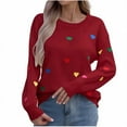 thumbnail image 2 of Yuyuzo Sweaters for Women Valentines Day Crewneck Long Sleeve Shirts Loose Casual Comfy Knit Pullover Tops, 2 of 6