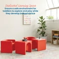 thumbnail image 3 of ECR4Kids Tri-Me Table and Cube Chair Play Set, Multipurpose Furniture, Red, 3-Piece, 3 of 9