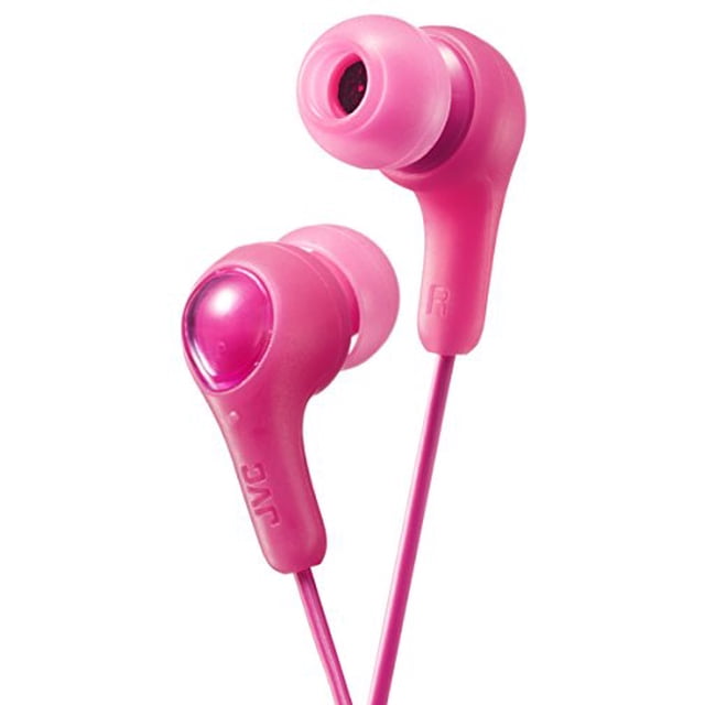 JVC Gumy in Ear Earbuds, sonido potente, ajuste cómodo y seguro, almohadillas de silicona S/M/L - HAFX7P rosa, 1 unidad (paquete de 1)