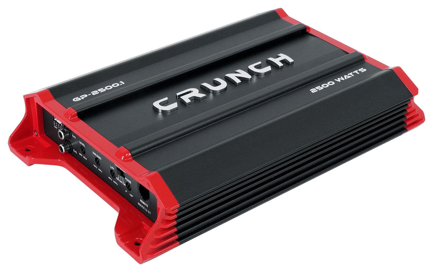 Crunch GP-2500.1 Low Noise Preamplifier Adult Vehicle Audio Amplifier, Black/Red, 6.1 lbs