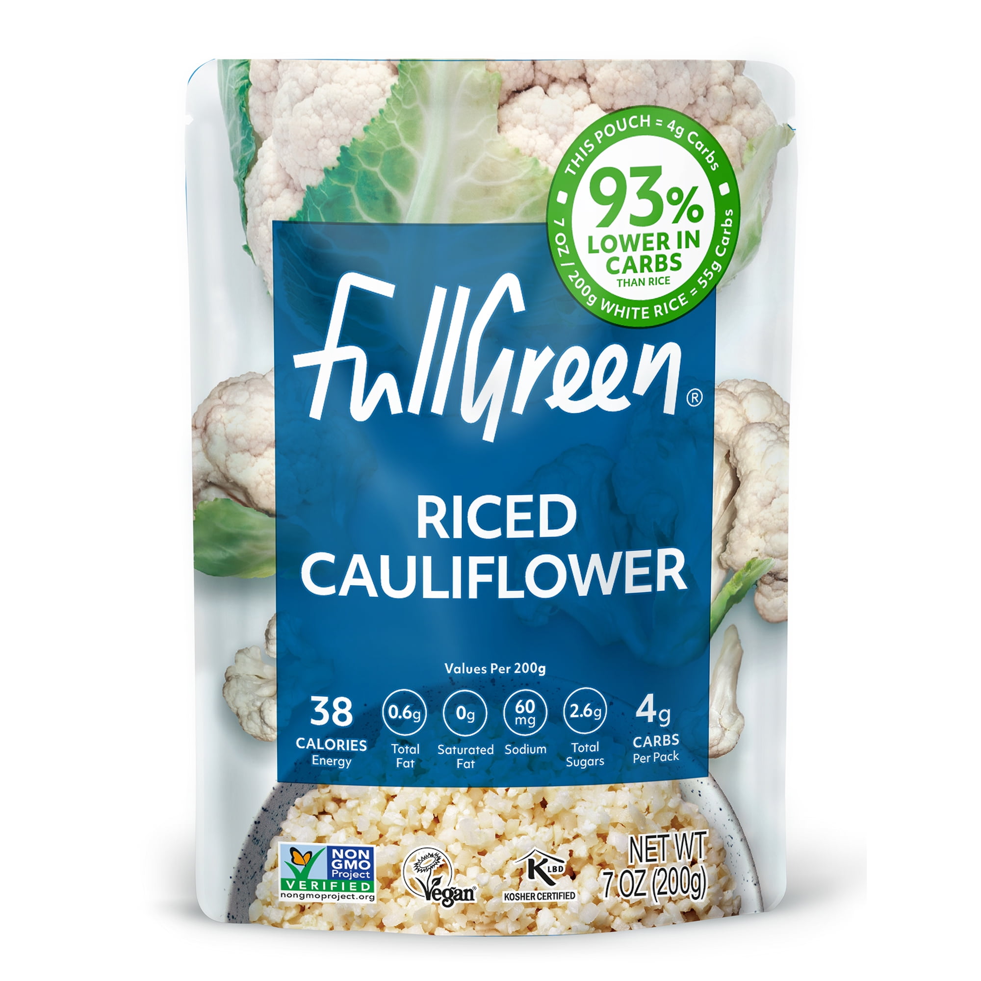 Fullgreen Riced Cauliflower 7.05 oz Shelf Stable Pouch