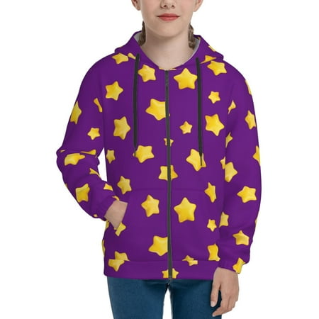 

Hoodies for Women golden star purple cute Long Sleeve Sweatshirt Drawstring Zip Up Hoodie with Pockets Teen Girl Clothes