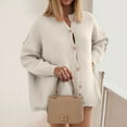 thumbnail image 4 of idosla Womens Cardigan Sweaters Casual Lightweight Long Sleeve Button Up Knit Oversized 2025 Fall Outwear (Beige, M), 4 of 7