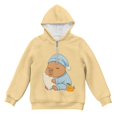 thumbnail image 4 of Pzuqiu Capybara Hooded Sweatshirts for Girls 4-5 Lightness Comfortable Children's Long Sleeve Sweatshirt Versatile Fall Outfits Fashion Clothing Practical for Teens Girls Kids, 4 of 7