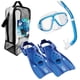 thumbnail image 1 of TUSA Sport Adulto Platina Máscara Snorkel y Aletas Set de Viaje Azul Claro Medio UP-0101CB-M, 1 of 5