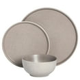 thumbnail image 3 of Gibson Elite 12 Piece (Service for 4) Eden Rock Reactive Glaze Round Dishes Stoneware Dinnerware Set - Matte Brown, 3 of 13
