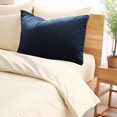 thumbnail image 2 of Wovilon Solid Color Pillow Case 48 x 74cm, 100% Cotton Pillow Cover Bedding Multi-color Selection Elegant, Natural Simple Pillowcase, Dark Blue, 2 of 5