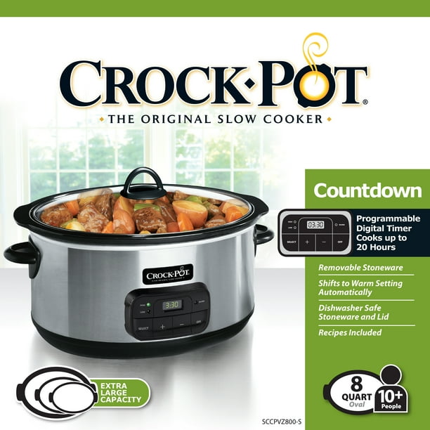 Crock-Pot 8 Quart Programmable Stainless Steel Slow Cooker