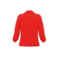 thumbnail image 3 of Moa Collection Women's Casual Fitted Blazer Draped Open Front with Ruched 3/4 Sleeves (S-3XL), 3 of 4