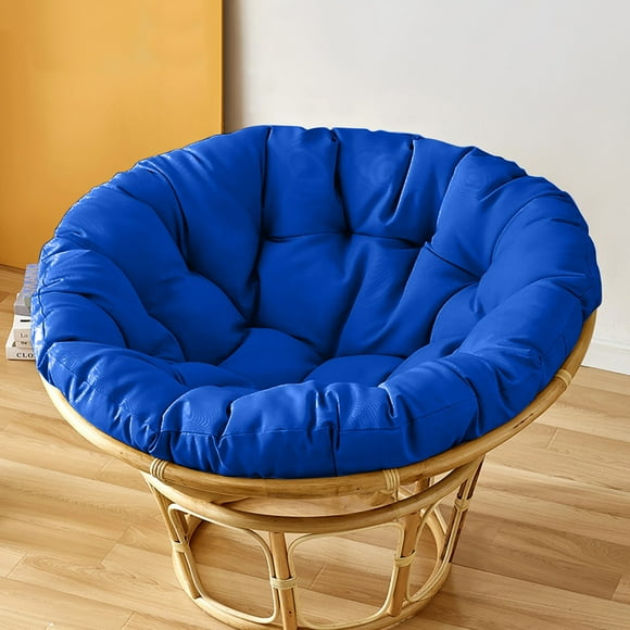 Papasan Chair Cushion Outdoor, Round Papasan Cushion Indoor, Waterproof Circle Seat Pad for Porch Patio Garden (Blue, Cushion Only) 15.7Inches