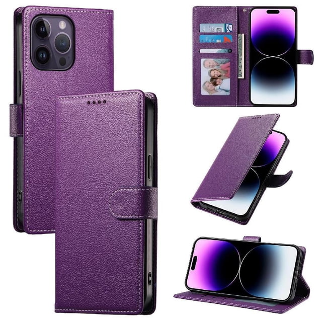 Case for FOXDOCK iPhone 14 Pro Max Wallet Case – Premium Leather, 3 Card Slots, Shockproof Protection