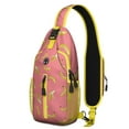 thumbnail image 1 of Cute Banana Lover Print Sling Backpack, Tropical Yellow Banana Pattern Crossbody Daypack, Kawaii Cartoon Sweet Design, Lightweight Adjustable Strap, 1 of 5