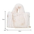 thumbnail image 2 of Bolso de viaje de felpa suave Otoño Invierno bolso de mano femenino cálido Simple Casual para el trabajo, 2 of 9
