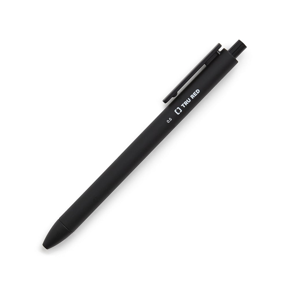 TRU RED Retractable Quick Dry Gel Pens Fine Point 0.5mm Blk Dozen