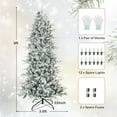 thumbnail image 4 of Costway 6 FT Pre-Lit Christmas Tree Snow Flocked Hinged with 715 Branch Tips & 210 Lights, 4 of 10