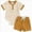 D41-Brown, variant on 6-9 Months Newborn Baby Boy Summer Clothes Button Short Sleeve Romper Bodysuit Shorts Set Toddler Soft Outfit Pink