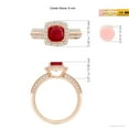 thumbnail image 4 of ANGARA Natural Twisted Rope Cushion Ruby Halo Ring in 14K Rose Gold for Women (Size-6mm) | July Birthstone, Birthday, Anniversary, Jewelry Gift for Women | Natural Ruby Ring, 4 of 9