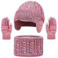 thumbnail image 2 of Winter Set with Matching Pattern Knit Beanie Scarf Gloves Coordinated Style Effortlessly Scarf a Hat Gloves, 2 of 5
