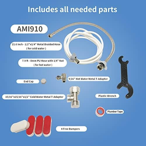 Bidet AMI910- Hot and Cold Water Bidet Attachment for Toilet - Self Cleaning Dual Nozzles(Frontal & Rear Wash) - Non-Electric Mechanical Bidet Toilet Attachment