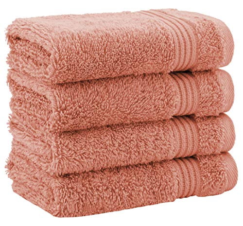 4 Pack Washcloth Set, White Extra Soft and Absorbent Fingertip Towels Facial Towelettes by United Home Textile Luxury Ring Spun Cotton Washcloths for Easy Care