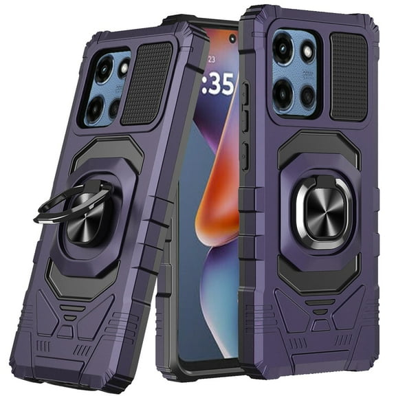 For Motorola Moto G 5G 2025 XT2513V Robust Kickstand Phone Case Cover - Purple