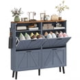 thumbnail image 1 of HOMCOM Armoire de Rangement pour Chaussures avec 4 Tiroirs Basculants, Armoire à Chaussures Étroite, Bleu, 1 of 10