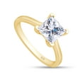 thumbnail image 3 of 1.5ct Princess Cut Moissanite Rings for Women, Brilliant D Color VVS1 Clarity Lab Created Diamond Solitaire Ring 18K Yellow Gold Over Sterling Silver 4-Prong Moissanite Engagement Ring for Women-6, 3 of 5