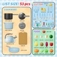 thumbnail image 6 of WonderStone 53PCS Play Food Sets for Kids Kitchen, Pretend Play Toys, Play Pots and Pans Sets ,Toys for Toddlers 3-5,Blue, 6 of 8