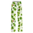 thumbnail image 4 of Women's St Patricks Day Pj Pants Shamrock Print Soft Lounge Trousers Wide Leg Pants Joggers 2025 Holiday Costumes, 4 of 4