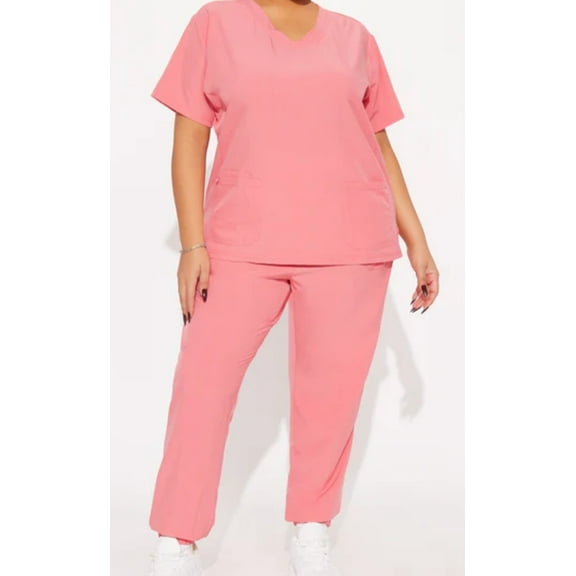 Coral Jogger Scrub Set
