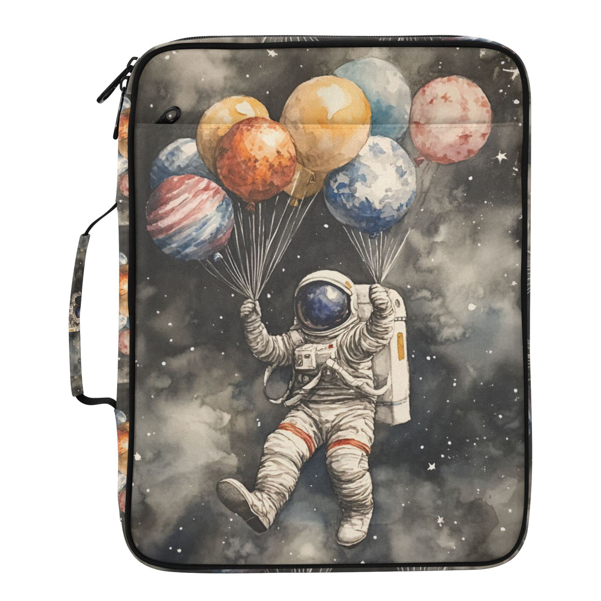 FORMRS Accordion File Folder A4 Size 7-Pocket Expanding Document Organizer Bag with 3 Ring Binder, Watercolor Space