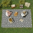 thumbnail image 2 of Outsunny Reversible Outdoor RV Rug, 5' x 8' Patio Floor Mat, Black & White, 2 of 9