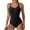 Black, variant on Enjoytime Bathing Suit for Women One Piece Solid Color Scoop Neck Swimsuit Womens Swimsuits Tummy Control with Adjustable