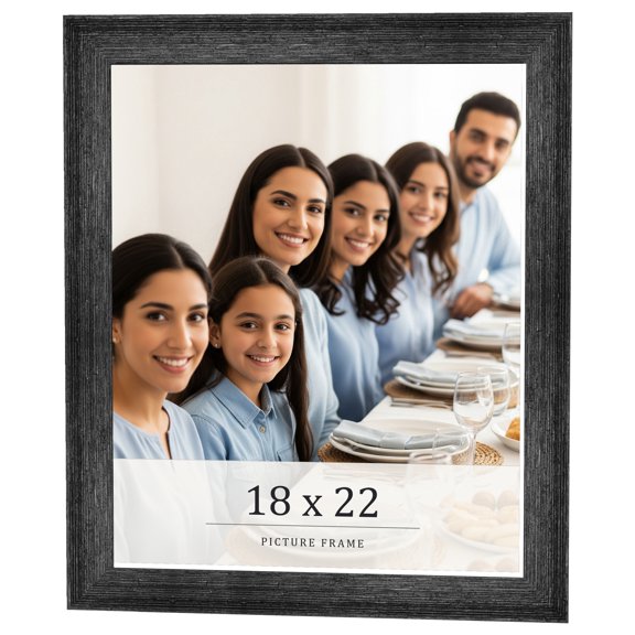 18x22 Frame Black Real Wood Picture Frame Width 1.5 inches | Interior Frame Depth 0.5 inches | Barn