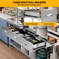 thumbnail image 4 of 72"x24" Stainless Steel Table with Overshelves & 3 Drawers, Commercial Kitchen Prep & Work Table, 4-Tier Metal Table Worktable Workstation, 1460 lbs Total Capacity, 4 of 7
