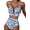 Blue, variant on Women'S 2 Piece High Waisted U Wire Bikini Set Floral Print Crisscross Back Bathing Swimsuit Orange M