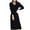 Black, variant on Women's V-Neck Wool Knit Dress - Long Sleeve Layering Maxi - French Style - Fall/Winter - S-XL