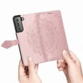 thumbnail image 3 of SaniMore for Samsung Galaxy S22 Plus 6.6" 2022 Wallet Case Embossed Mandala PU Leather Flip Protection Wrist Strap Credit Card Holder Pocket Kickstand Shockproof Case for Galaxy S22 Plus, Rosegold, 3 of 11